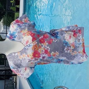 Barco Uniforms Faux Wrap Scrub Shirt Floral Tailored Fit Size Medium